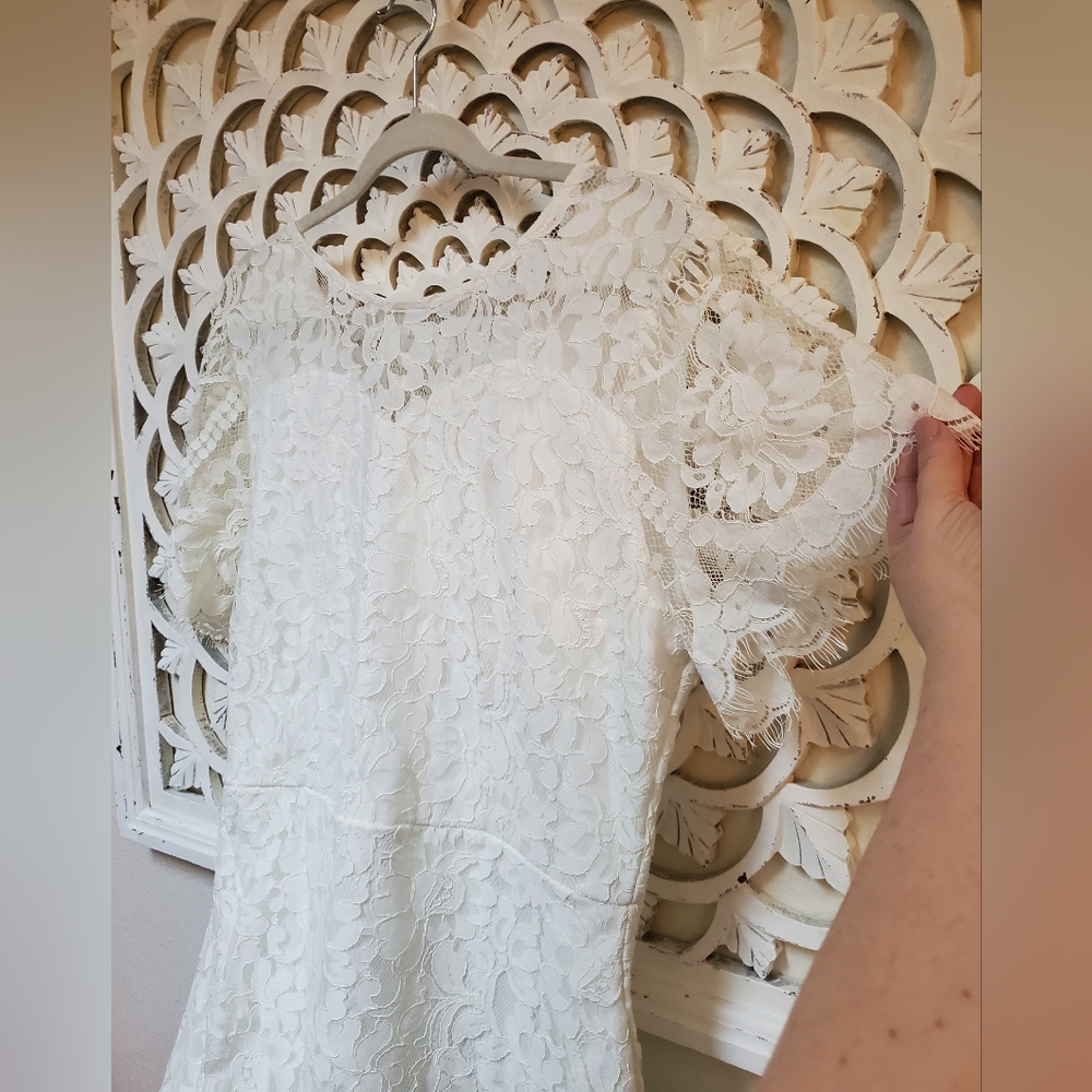 NWT MSLG Rehearsal Dinner Floral White Lace Dress XXL - Picture 4 of 16